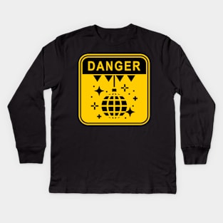 DANGER - NO DISCO - LOCKDOWN RULES Kids Long Sleeve T-Shirt